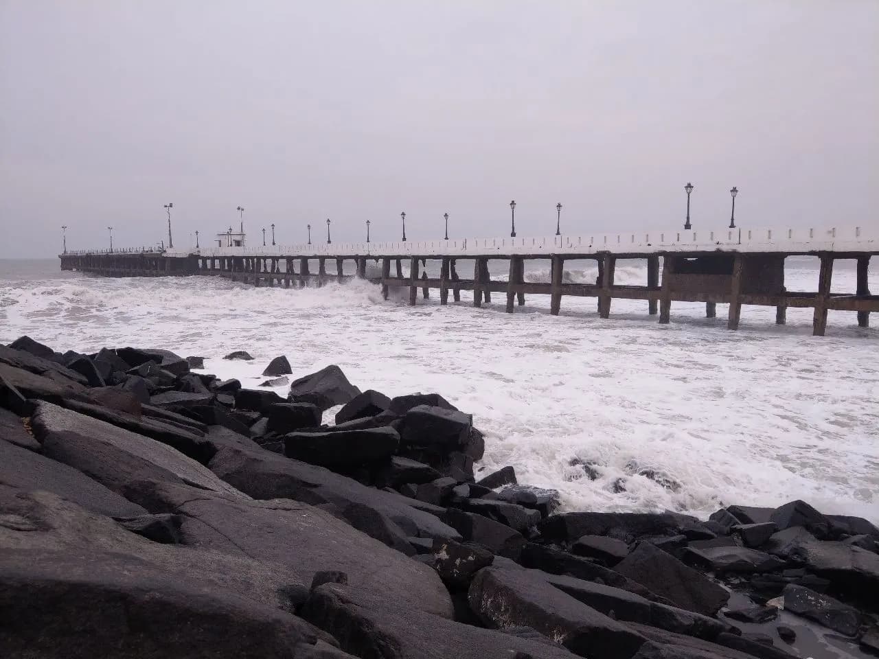 Old Port Dock - Z Sunrise View Point Rock Beach, India