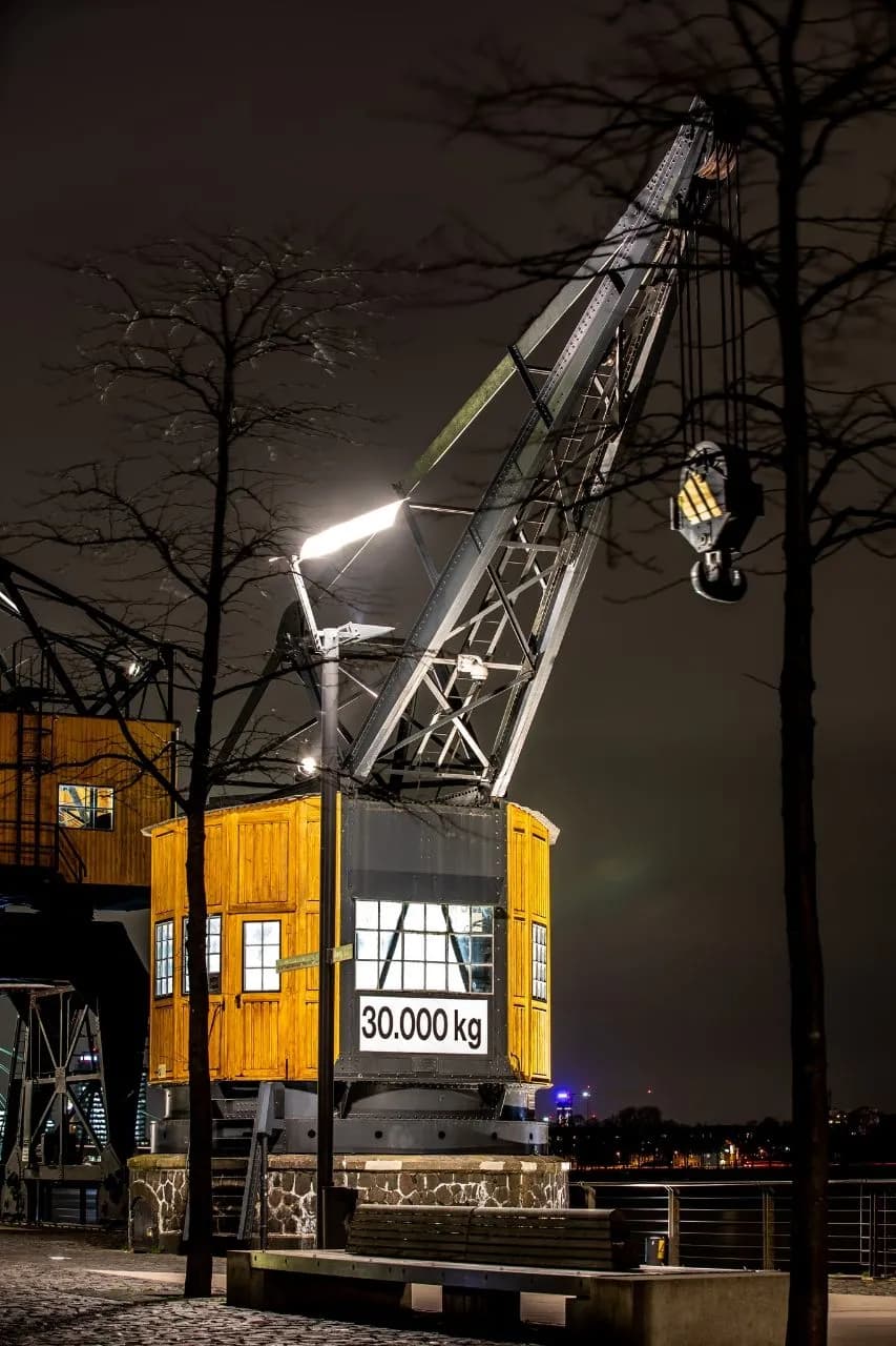 Hafenkran "Der Alte Herkules" - Frá Köln Rheinufer, Germany