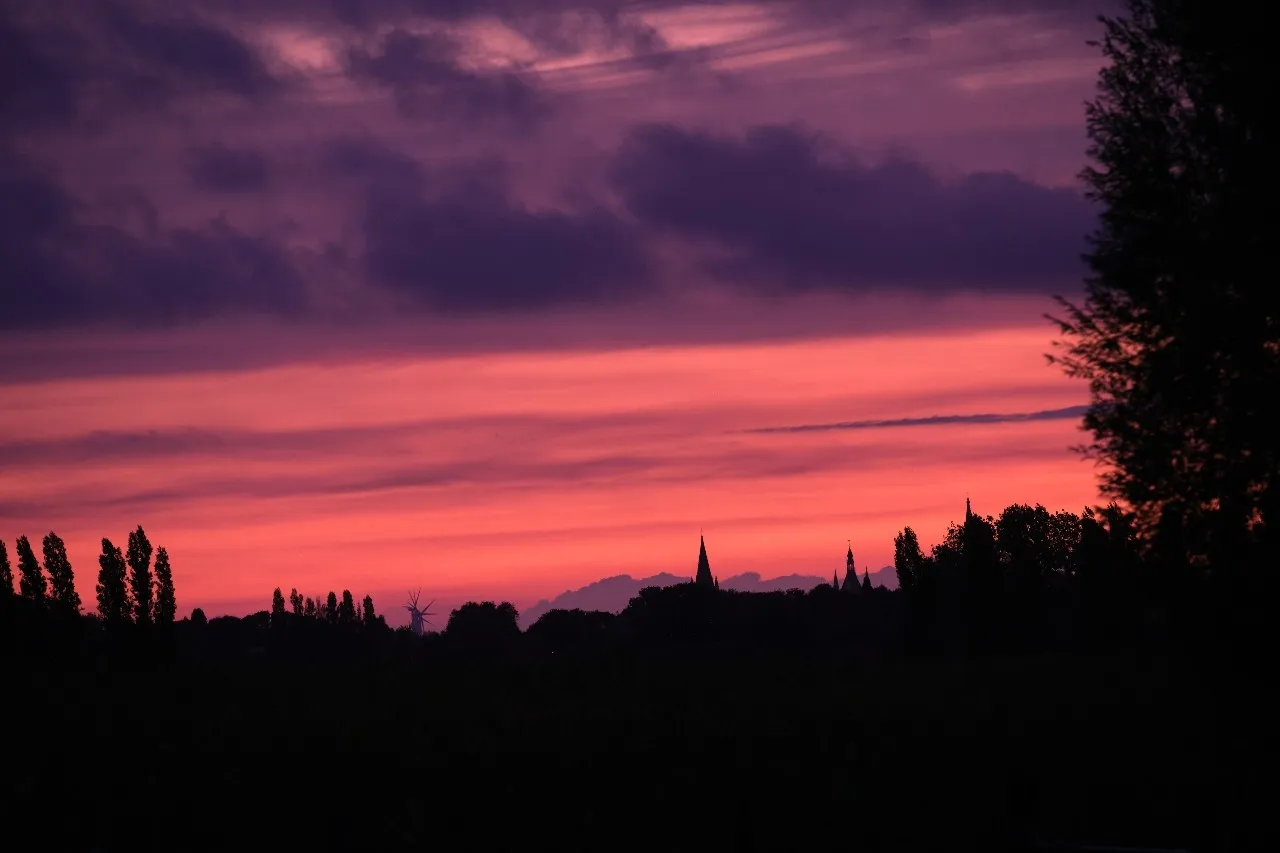 Stadsaanzicht Ieper - Från Bellewaerdsestraat te Ieper, Belgium