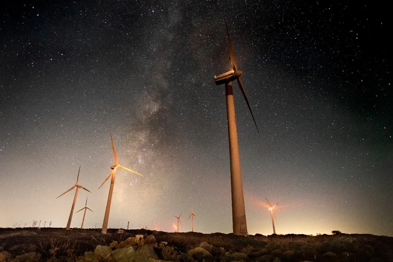 Milchstraße - Od Windpark auf Kreta, Greece