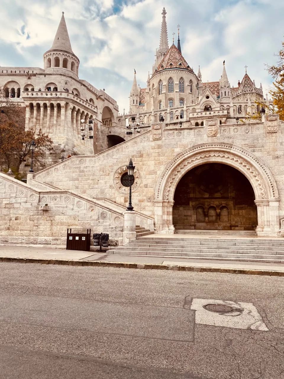 Fisherman's Bastion Stairs - Da Below, Hungary