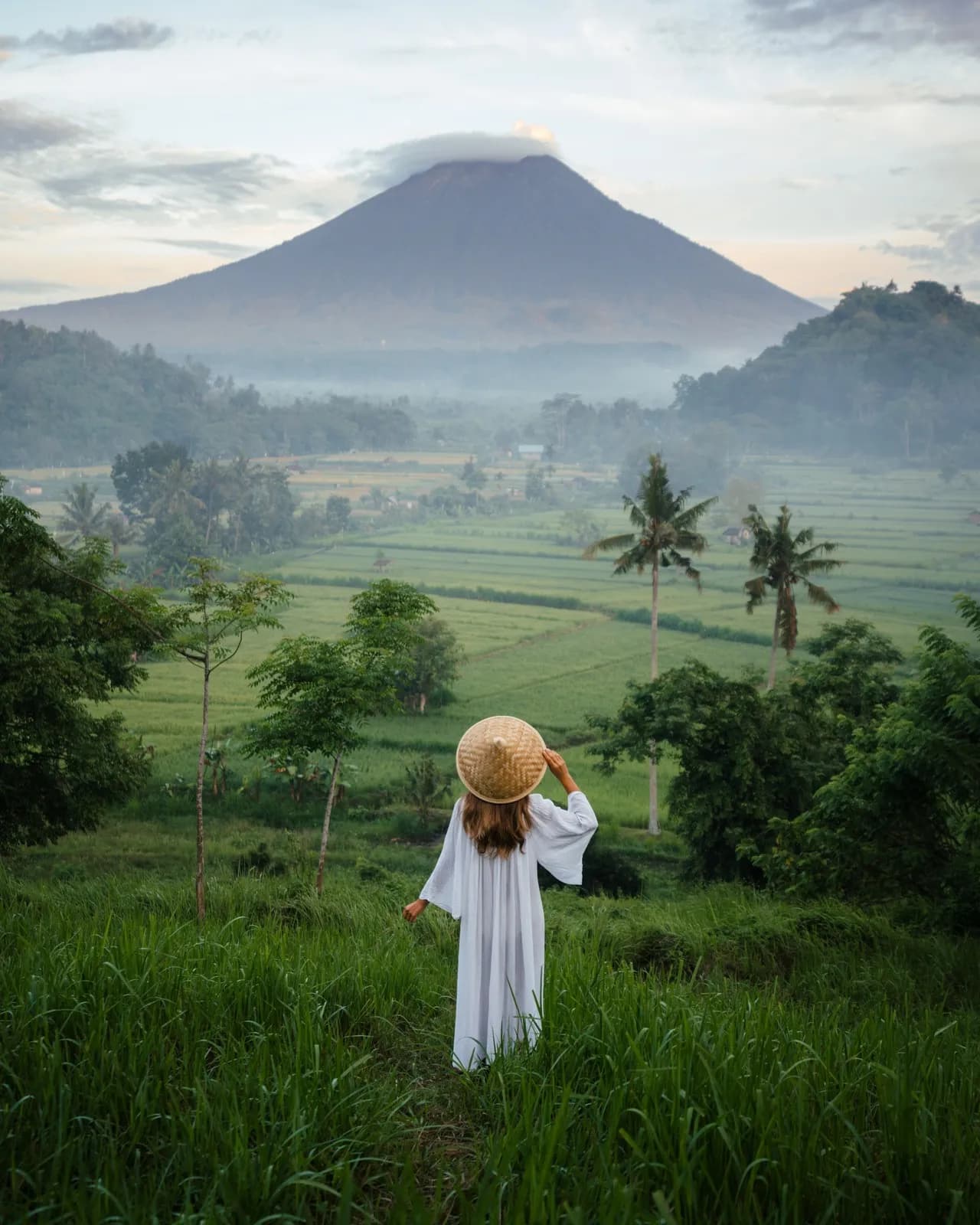 Roadside view of Mount Agung - Indonesia