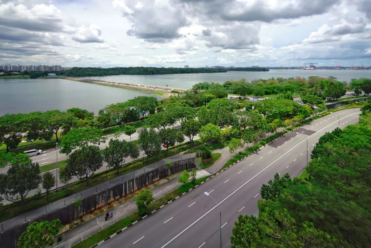 Yishun Dam - از Drone, Singapore