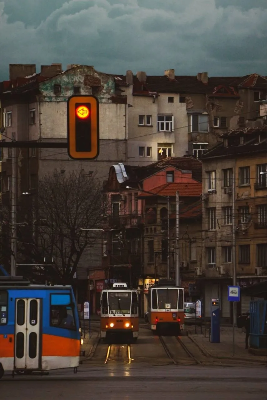 Tram in the City - Dari Near the Trainstation, Bulgaria