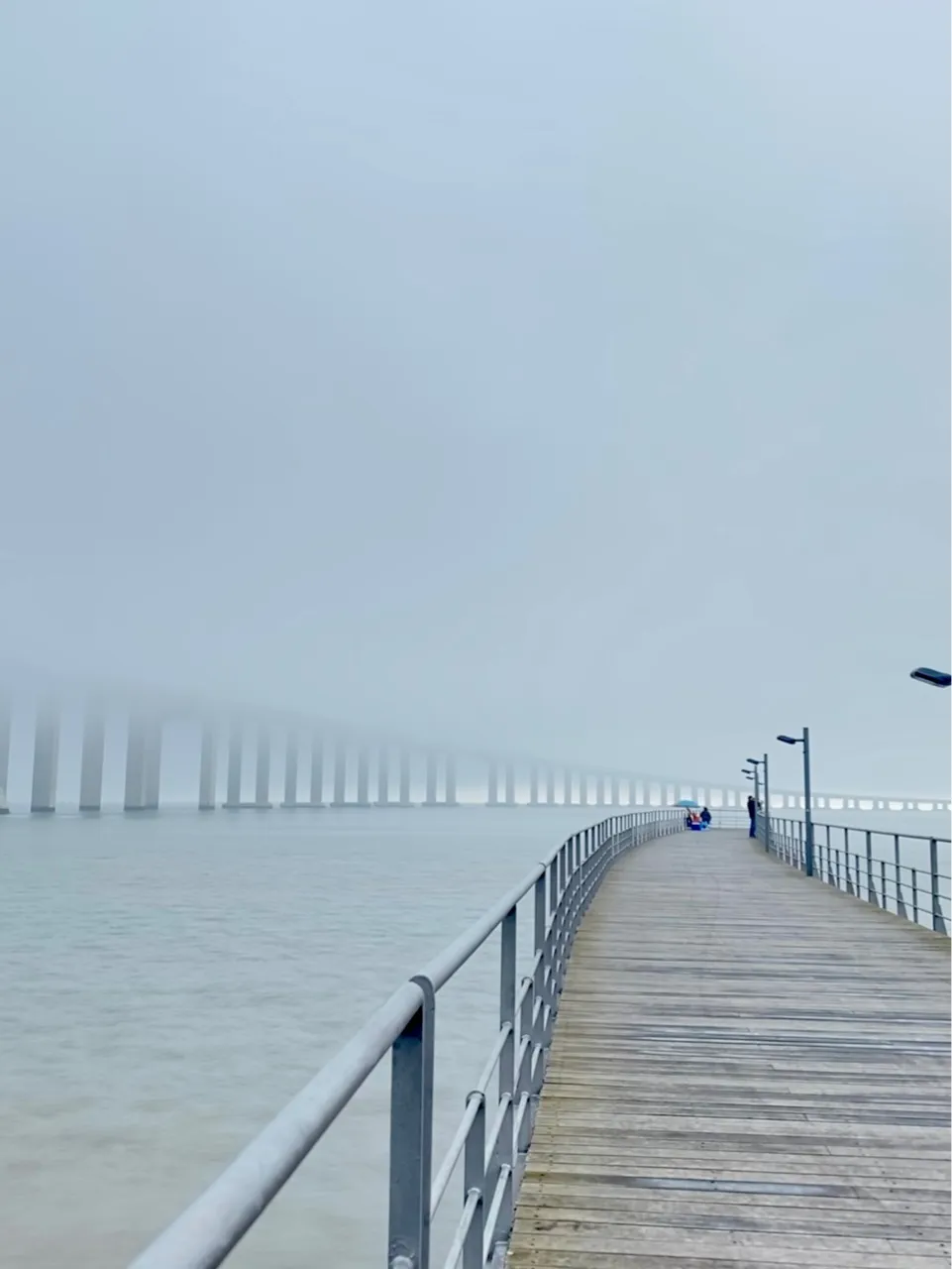 Vasco da Gama bridge and Fisherman - Frá Walkway, Portugal