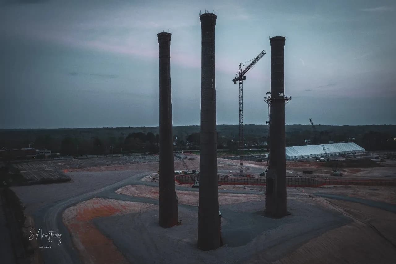 1st Tower Crane in Danville - De North Side - Drone, United States