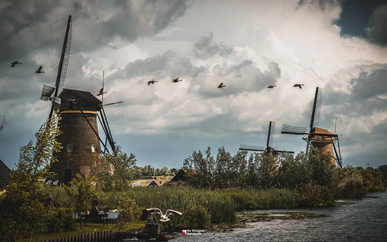 Windmills - Von Kinderdijk, Netherlands