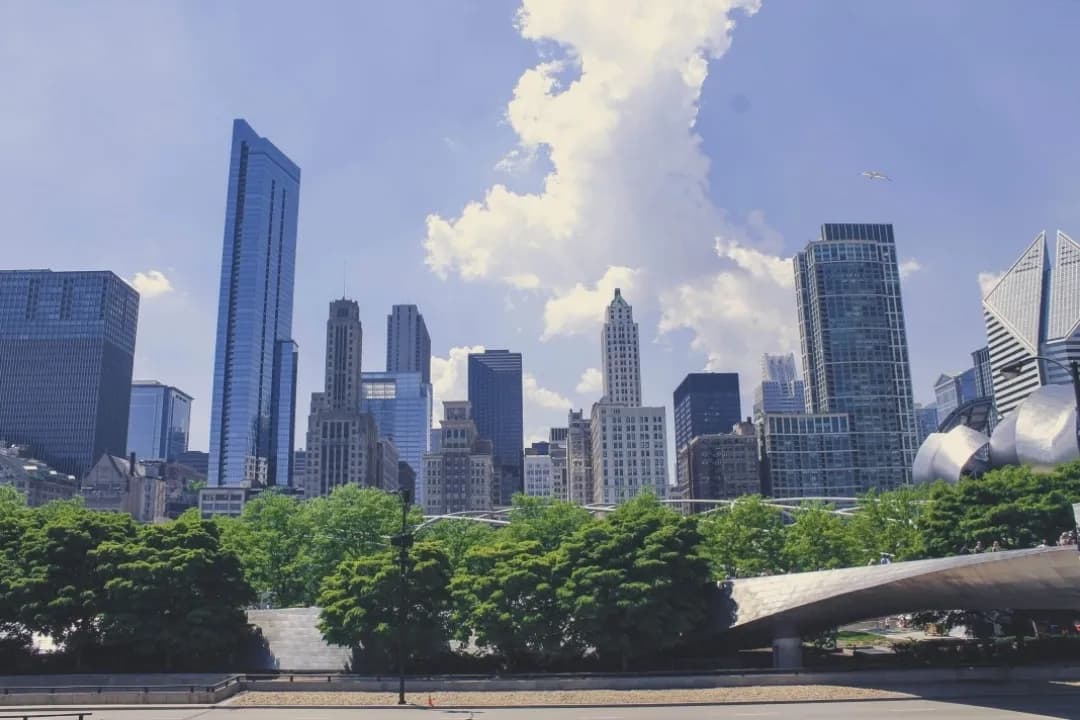 Chicago Skyline - От BP Pedestrian Bridge, United States